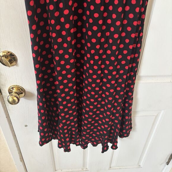 NWT Grecerelle Womens Maxi Dress Dark Romantic Faux Wrap M Hi-Low Ruffles Party - Picture 11 of 13